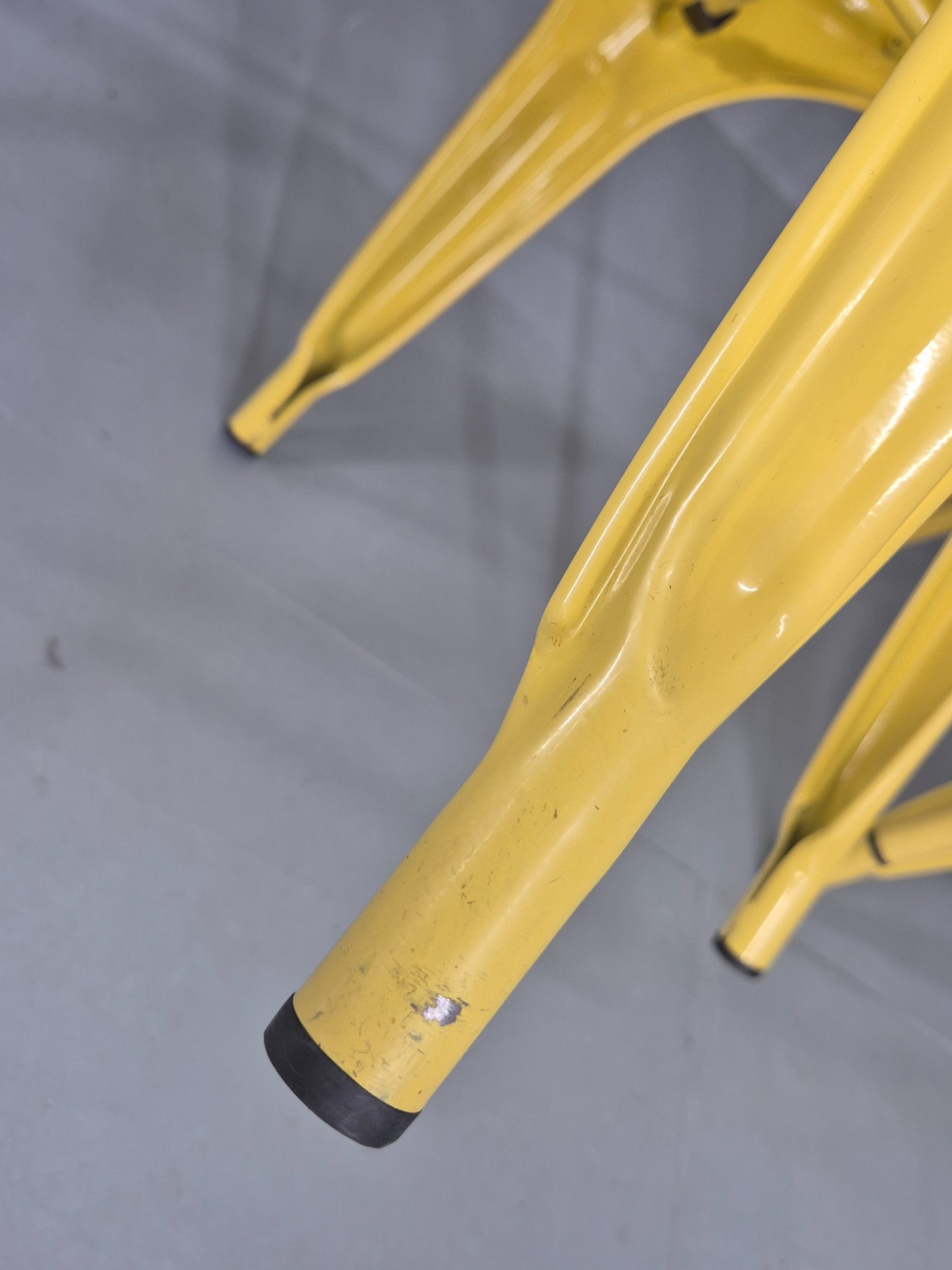 6 Yellow Tolix Stlye Stacking Chair VG Condition Vintage Industrial  EB12579