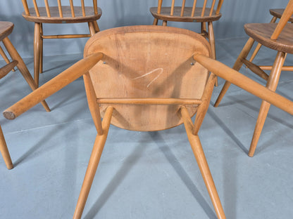 8 Ercol Windsor Quaker Highback Dining Chairs 1970s Retro MCM Eb13054