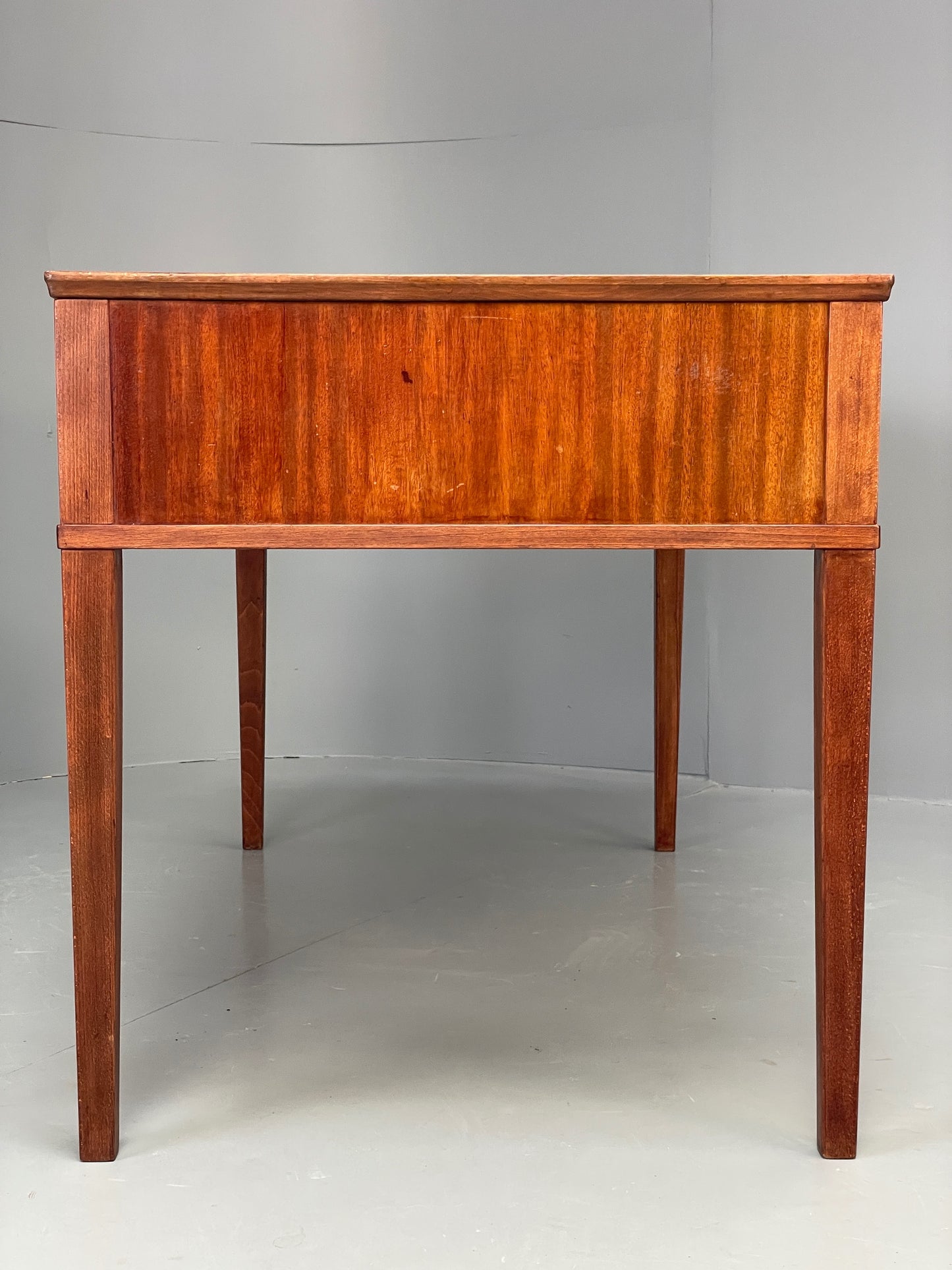 Vintage 1950s Mahogany Desk Mid Century Danish Drawers Brass EB10820