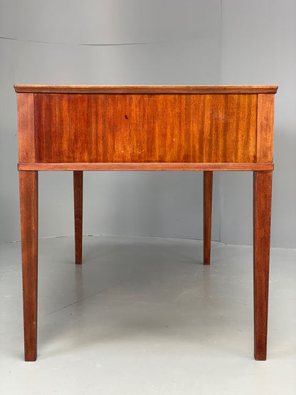 Vintage 1950s Mahogany Desk Mid Century Danish Drawers Brass EB10820