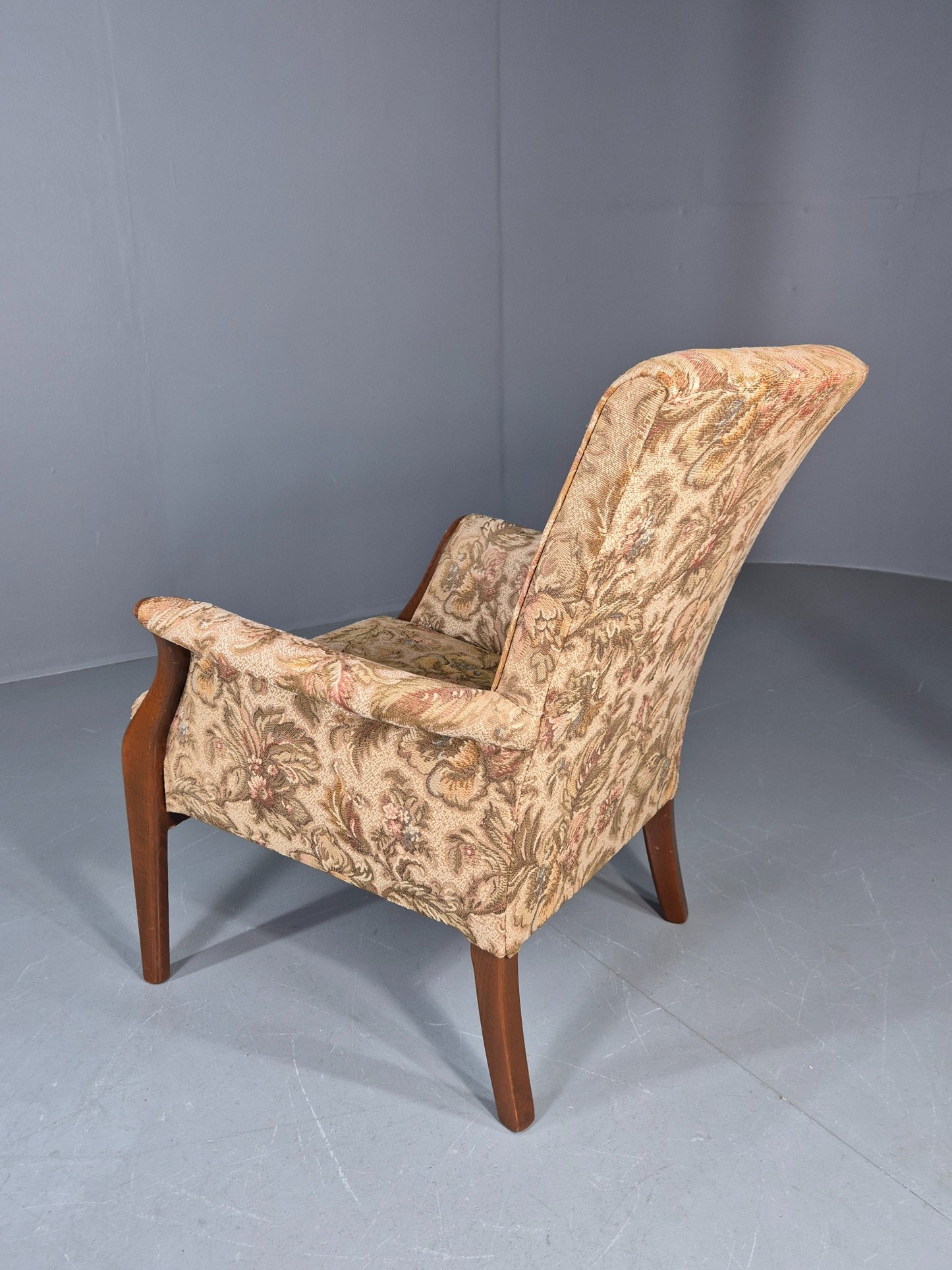 Vintage Parker Knoll Retro 1960s Armchair Floral Upholstery Beech Frame EB12167