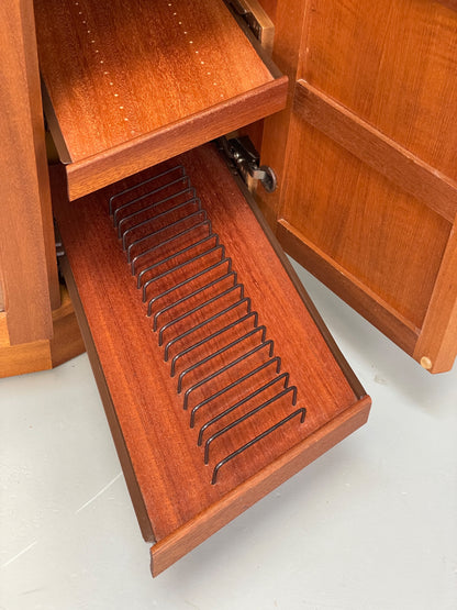 Vintage Teak Media Unit By Nathan Retro Squares HiFi TV Cabinet EB12938