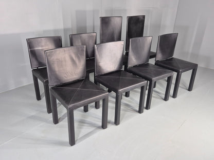 8 Vintage BB Italia Chairs Paolo Piva Leather Arcadia Model Post Modern EB12566