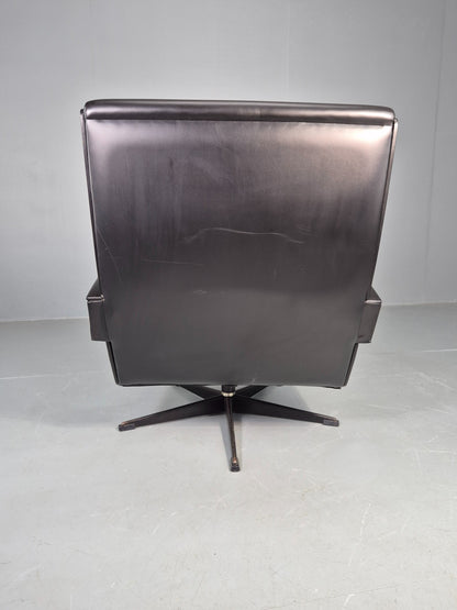 Vintage Black vinyl swivel Chair after the Press Room Chair Rietveld MCM EB06200
