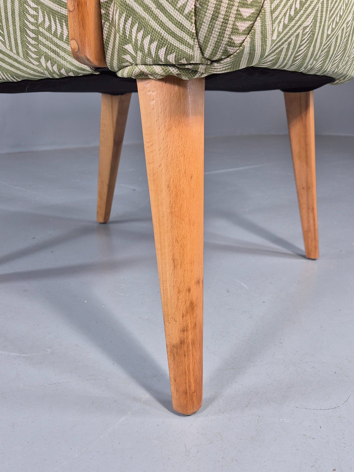 Vintage 1950s Lounge Chair Cintique Beechwood Frame New Upholstery Retro EB11948