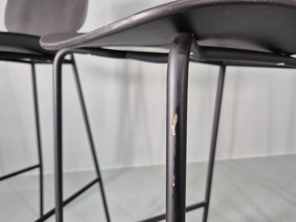 4 Tondina High Stools Infiniti Italian Design Black Plastic Pop Model  12998