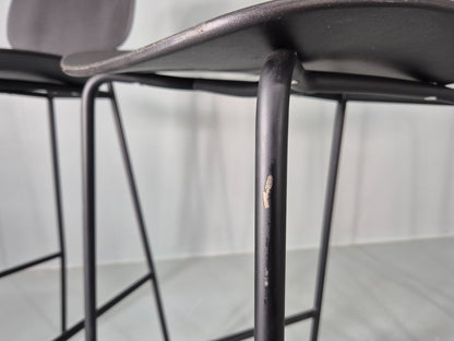 4 Tondina High Stools Infiniti Italian Design Black Plastic Pop Model  12998