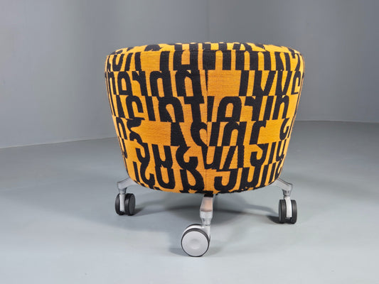Vintage Orange Box Point Stool Wheely Fun Office Stools EB12237