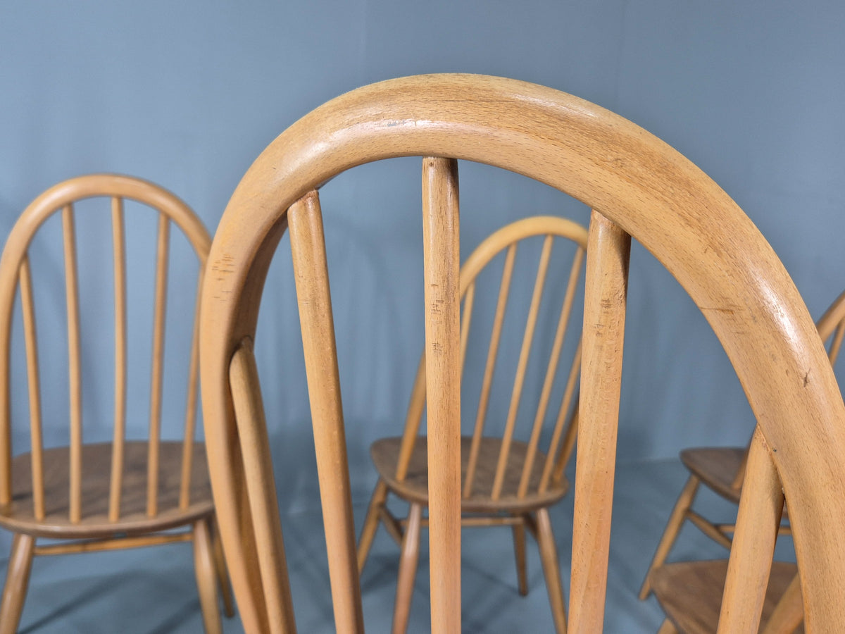 8 Ercol Windsor Quaker Highback Dining Chairs 1970s Retro MCM Eb13054