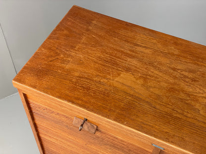 Vintage Tambour Fronted Cabinet 1950s Danish By NIPU Drawers Art Storage EB12330