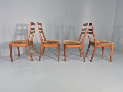 4 Vintage Nathan Dining Chairs Teak Frames 1970s Retro MCM EB11961