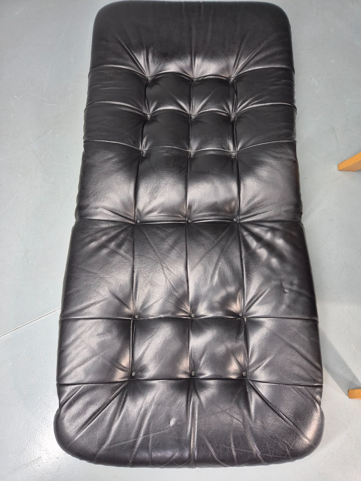 Vintage Danish Faux Leather Lounge Chair Bent Wood Frame 1980s Retro EB13074