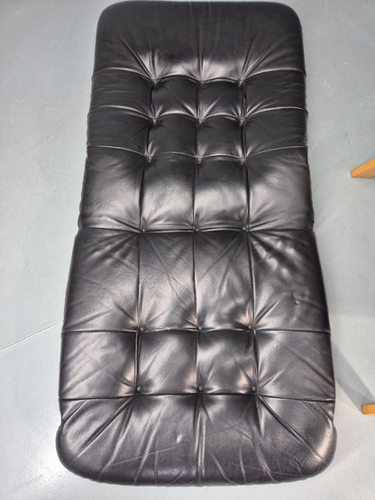 Vintage Danish Faux Leather Lounge Chair Bent Wood Frame 1980s Retro EB13074