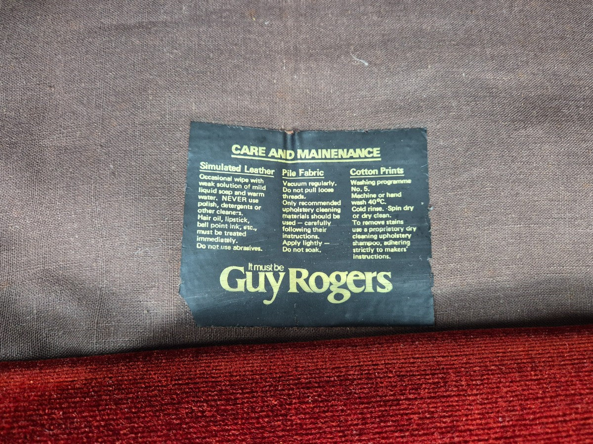2 Vintage Guy Rogers Lounge Chairs 1970s Mahogany Frame Retro MCM Eb13056