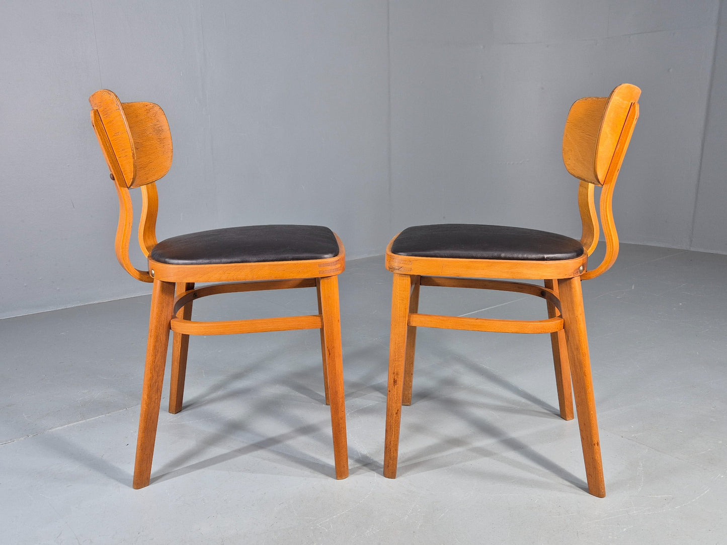 2 Vintage 1960s Dining Chairs with Bentwood Backs Apersite Brand Retro EB12224