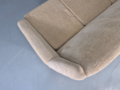Vintage Mid Century 3 Seat Sofa 1950s Design British Cream Upholstery EB13057