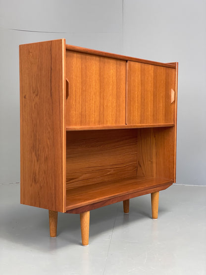 Vintage Teak Bookcase 1970s Retro Sliding Doors Gibbs Furniture Shelving EB13153