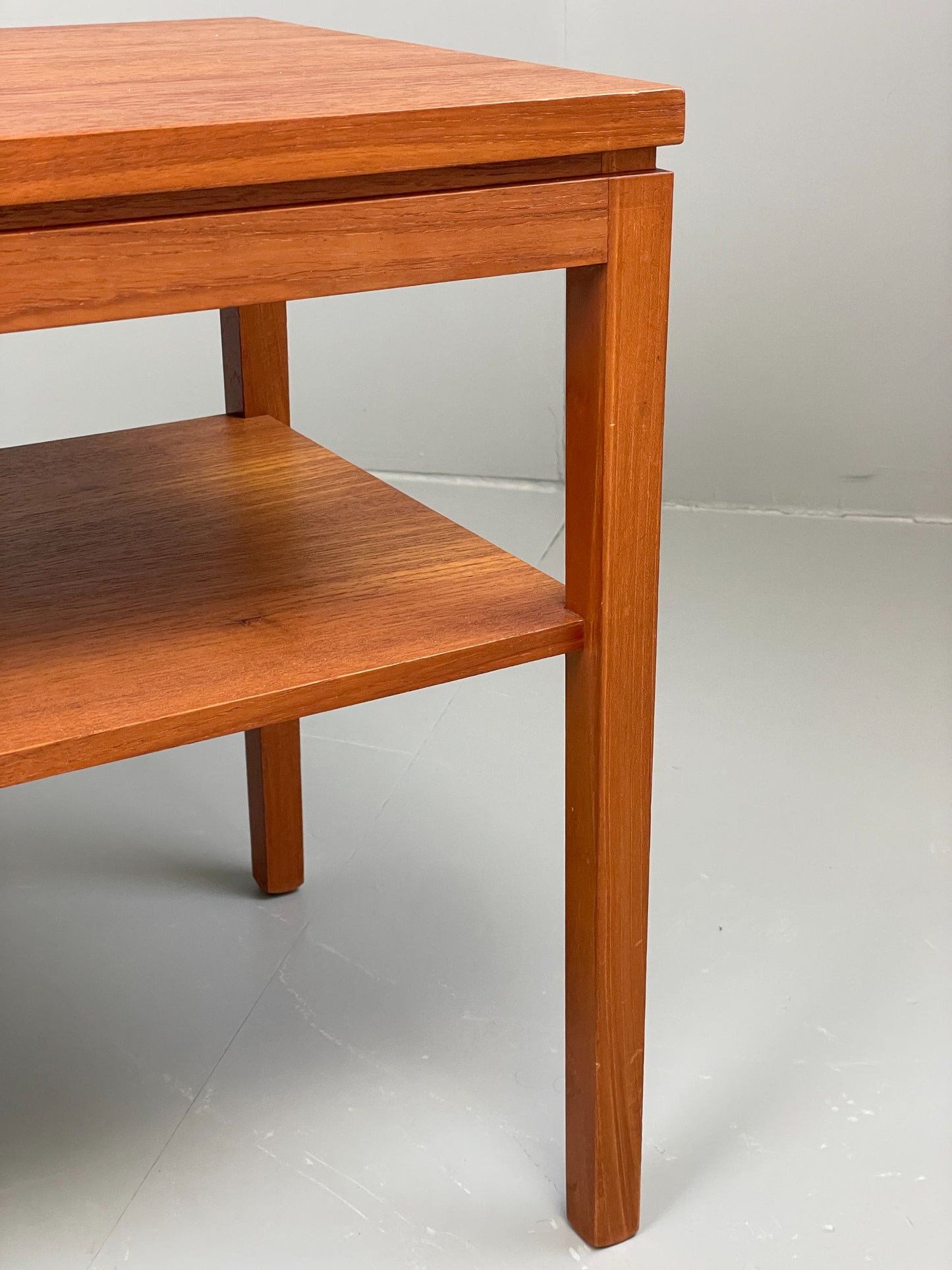 Vintage Side Table Teak 1960s Danish Mid Century Retro Magazine Shelf EB12810