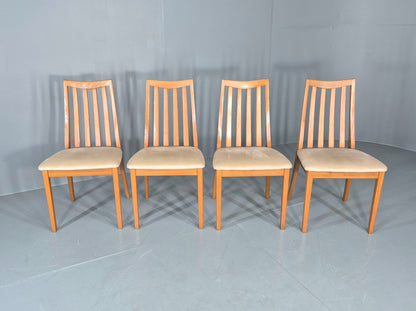 4 Vintage G Plan Dining Chairs High Spoke Back Ash Frame 1990s Retro EB12840