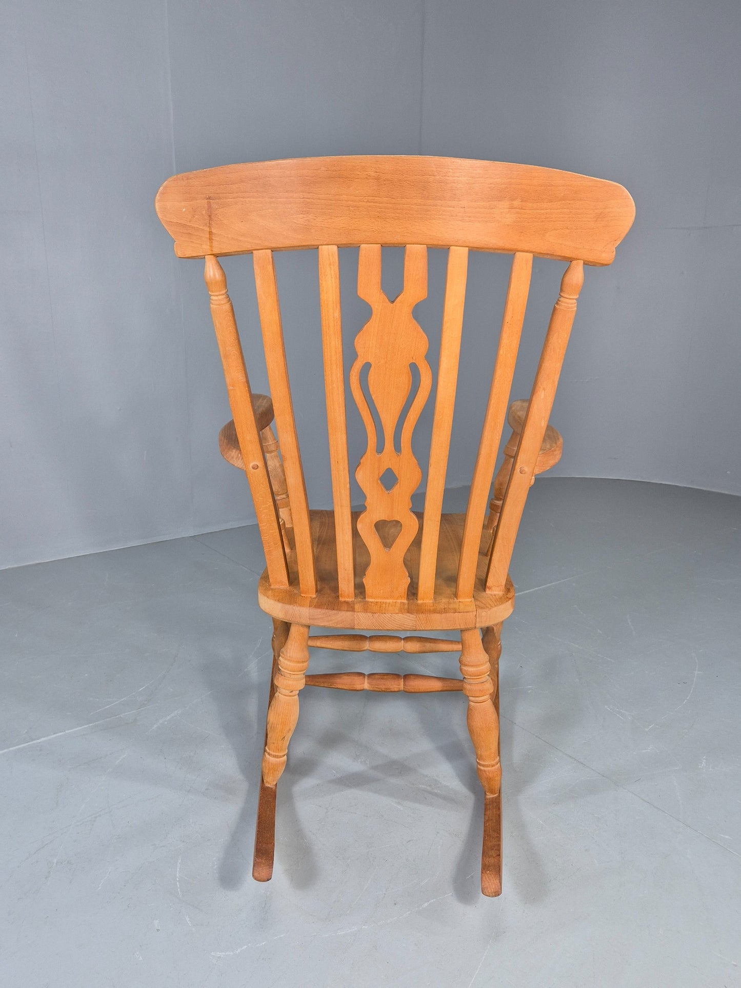 Vintage Beech Rocking Chair Antique Style Late 20th Century Splat Back EB12799