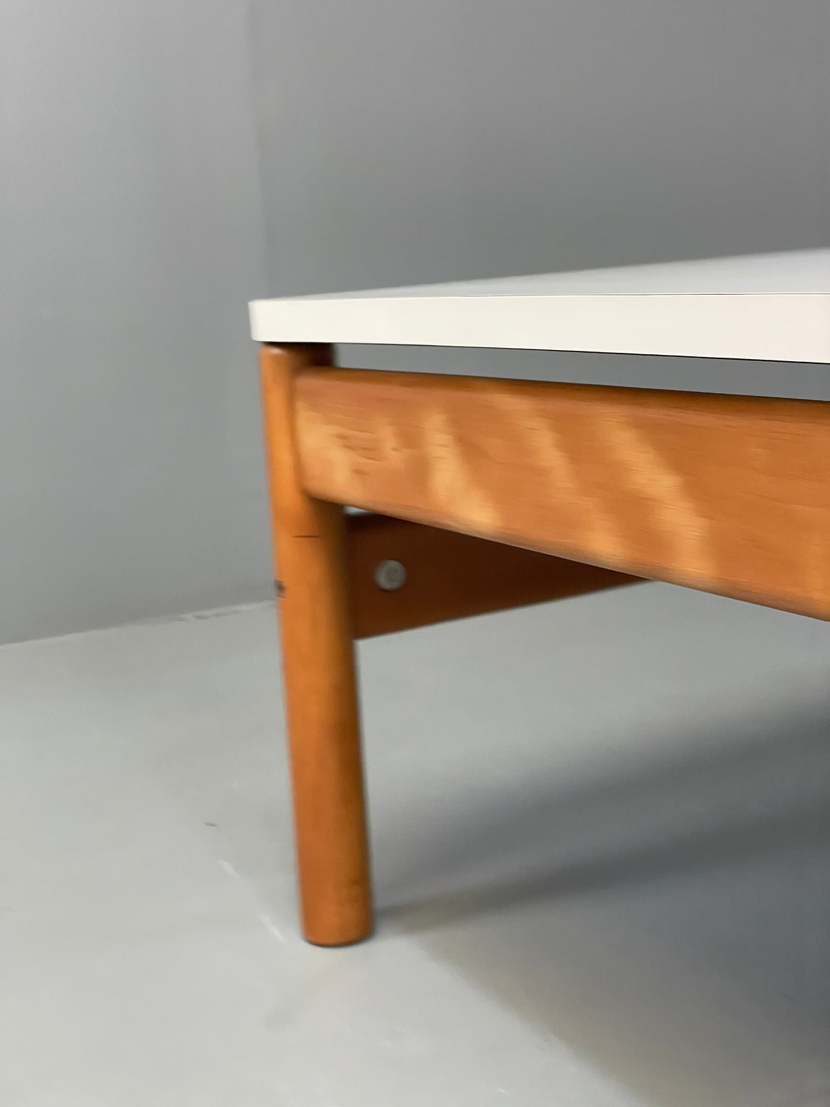 Vintage Formica Coffee Table Square White Beech 1970s Retro EB13114