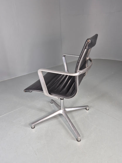 Vintage ICF Eames Style Office Chair Leather and Aluminium EB12242