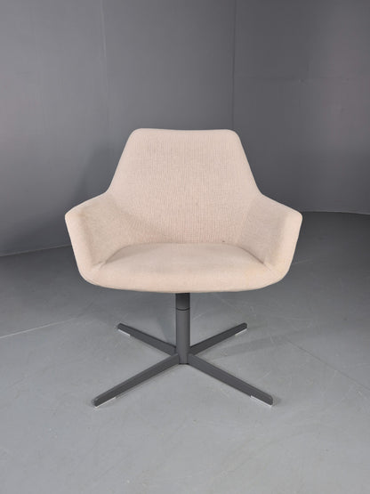 Vintage Swivel Tub Chair Hitch Mylius Modern Design Retro Cream EB12851