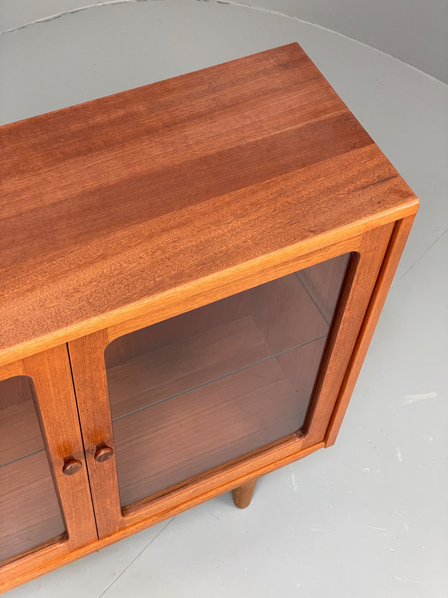 Vintage G Plan Bookcase Teak 1970s Glazed Doors Shelving Mid Century EB12900