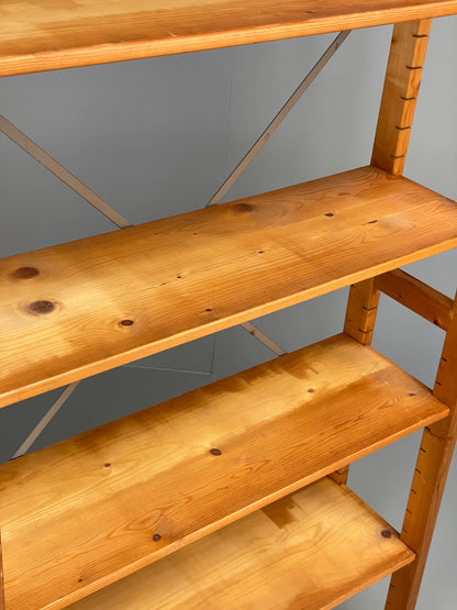 Vintage Pine Shelving Unit Adjustable Modular Open Retro Bruynzeel Solid EB13161
