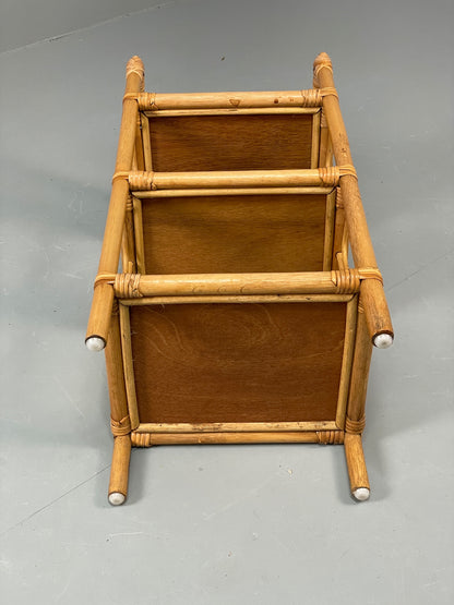 Vintage Bamboo Shelf Stand Mid Century Retro Bathroom Makeup Storage EB13121