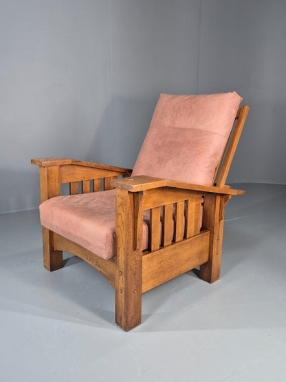 Vintage Stickley  Mission Chair Leather Upholstery Arts and Crafts Oak EB12483