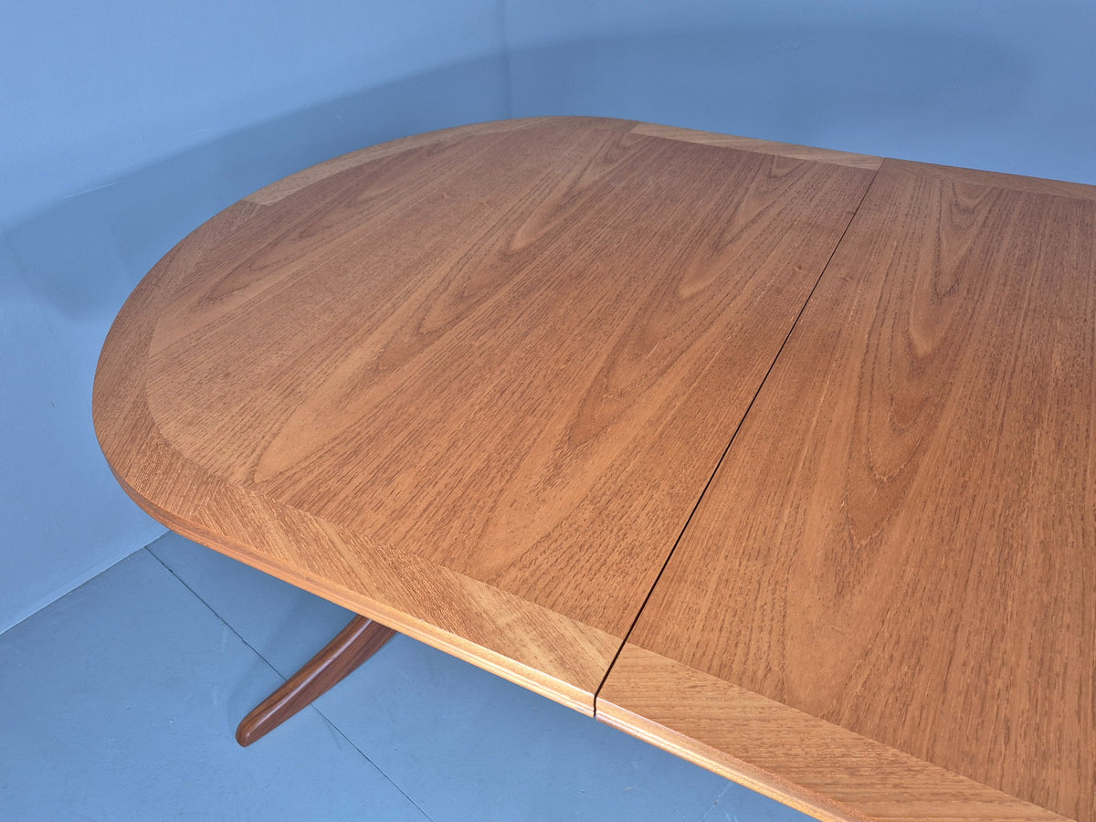 Vintage Oval Teak Dining Table Extending Parker Knoll 1980s Retro EB13140