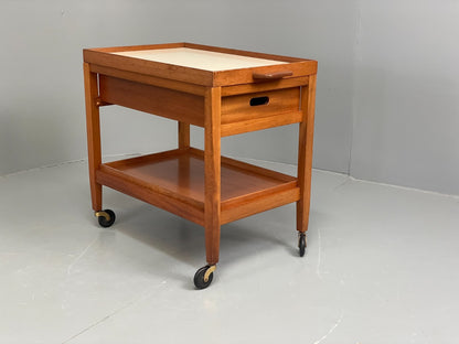 Vintage 1960s Serving Trolley Danish Formica Top Retro Adjustable EB11694 MWOO