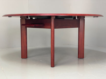 Vintage Circular Dining Table 1970s Danish Retro Rotating Top EB11990