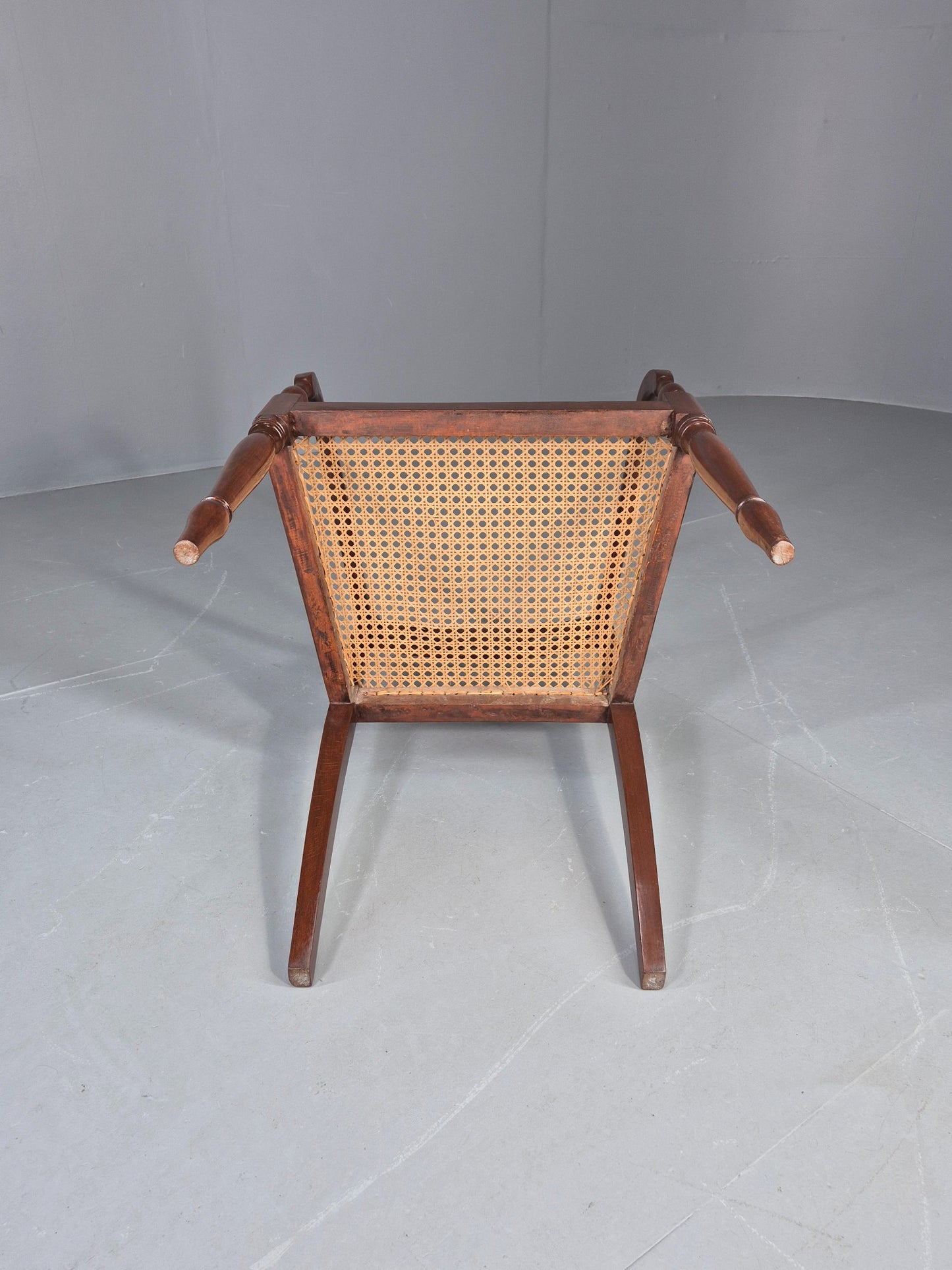 Vintage Regency Style Mahogany Armchair with Bergere Seat 1900s Antique Eb12585