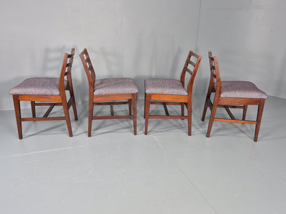 4 Vintage Teak Dining Chairs 1960s Mid Century with New Upholstery Retro EB11765