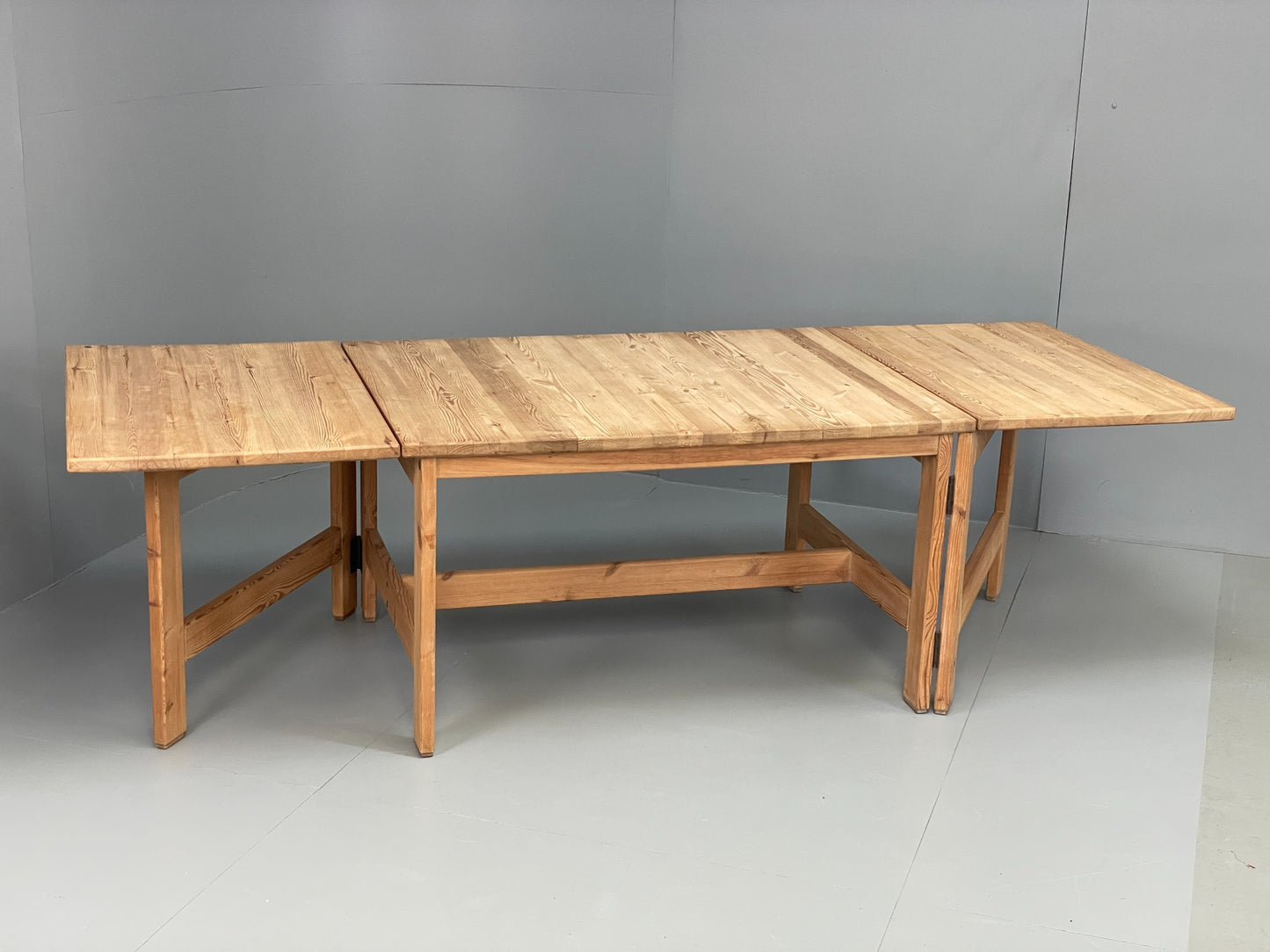 Vintage Ping Dining Table Extending Drop Leaf Chunky Solid Rustic EB10867