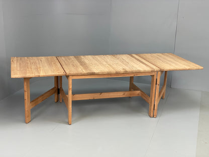 Vintage Ping Dining Table Extending Drop Leaf Chunky Solid Rustic EB10867