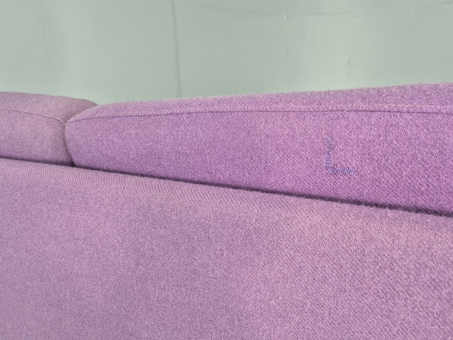 Vintage 2 seater Sofa Mids Century Danish in Purple Wool 1970s Retro EB12144
