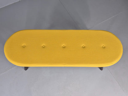 Modern Bench Seat Yellow Cloth Retro Inspired Commercial Quality EB12249