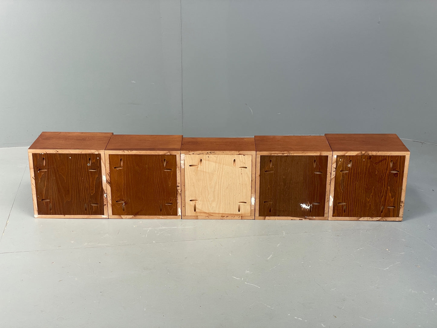 Floating Teak Cube Shelving Wall Mounted Custom Made Vintage Retro EB12300