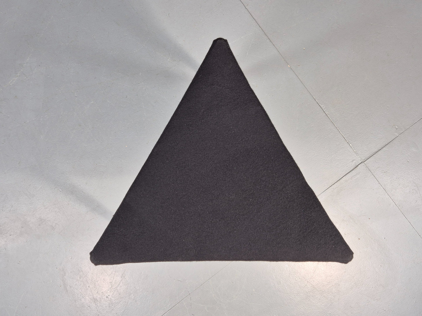 Vintage Danish Mid Century Footstool Triangular Black Cloth 1960s Retro EB12155