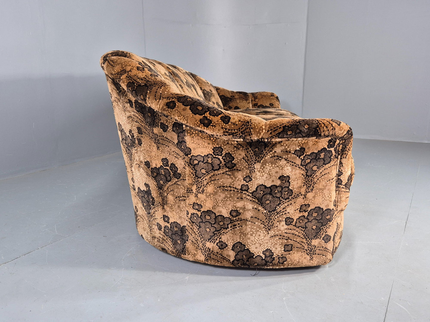 Vintage 1970s 3 Seater Englender Sofa Floral Browns Original Condition EB12272