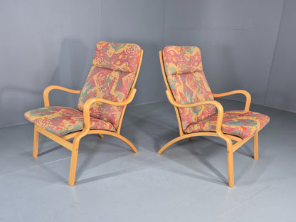 2 Vintage 1980s Lounge Chairs by Stouby Bentwood frame Retro MCM  EB12833