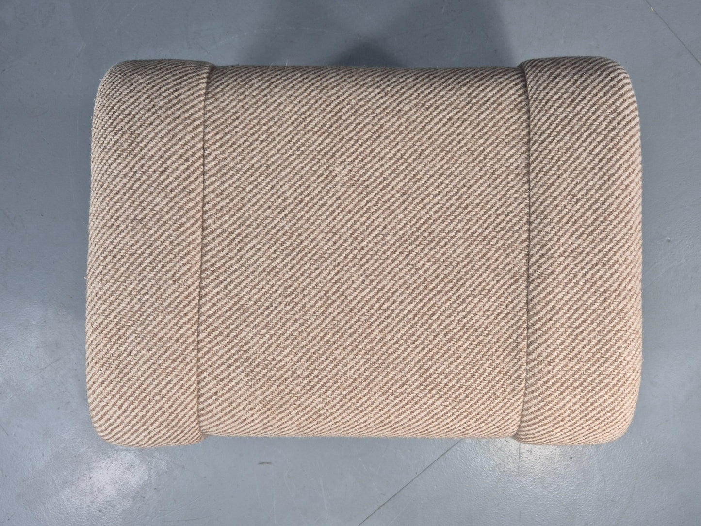Vintage Mid Century Danish Footstool Teak Cream wool 1970s Retro EB12046
