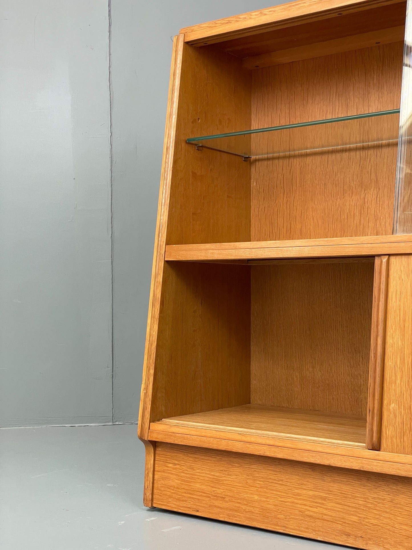 Vintage G Plan Bookcase Oak 1960s Mid Century Glazed Retro Shelving EB12822