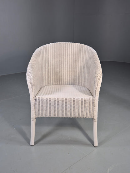 Vintage Lloyd Loom Tub Chair Lusty Brand white Painted 1930s Retro EB12548