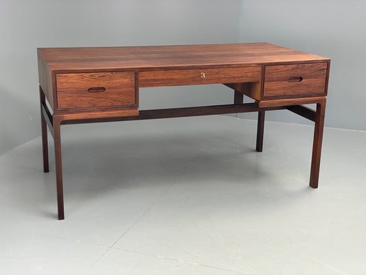 Vintage 1960s Rosewood Desk Arne Wahl Iverson Mid Century Danish Drawer EB12284