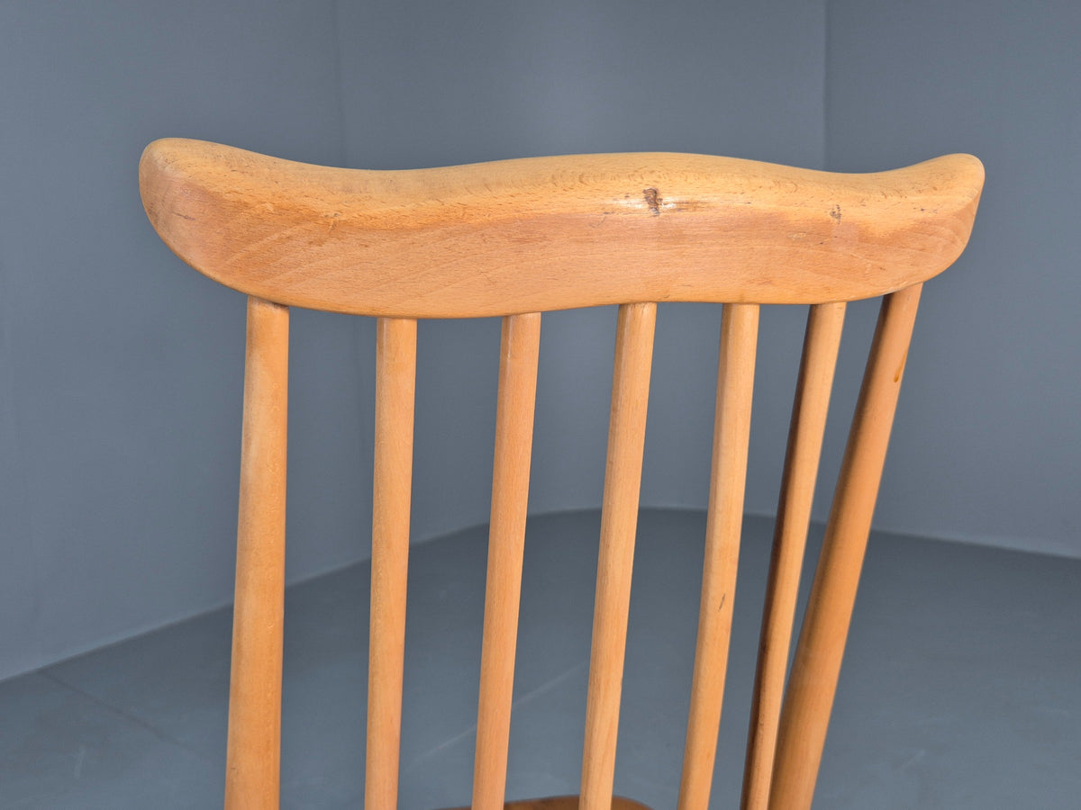 2 Vintage Ercol Goldsmith Dining Chairs Blonde Wood Frame 1970s Retro EB12984