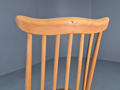 2 Vintage Ercol Goldsmith Dining Chairs Blonde Wood Frame 1970s Retro EB12984